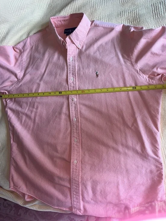 Men’s Ralph Lauren Classic Fit Peach Pink Button-Down Shirt | Size XL - Picture 4 of 7